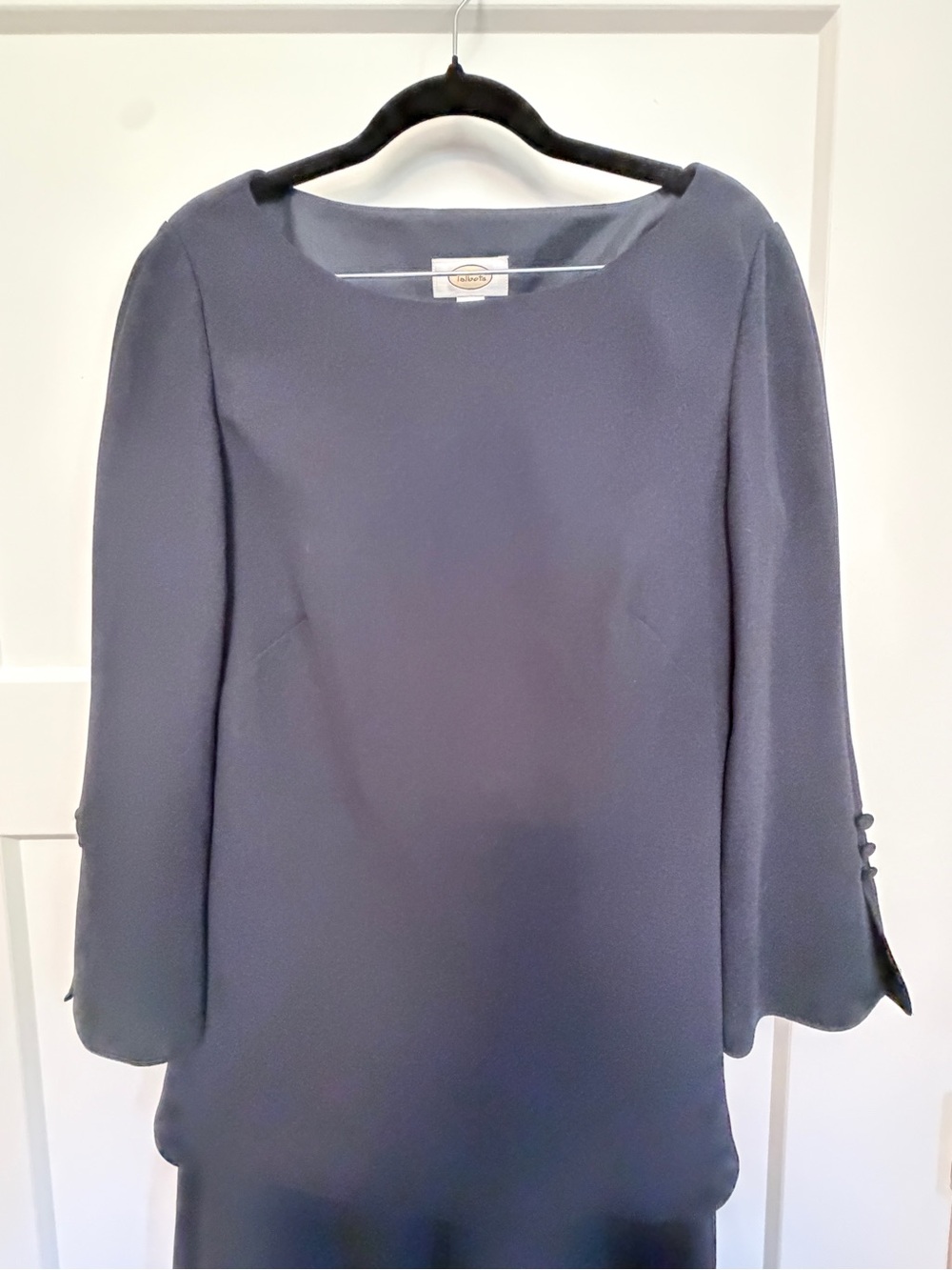 Talbots Slate Blue Long-Sleeve Shift Dress